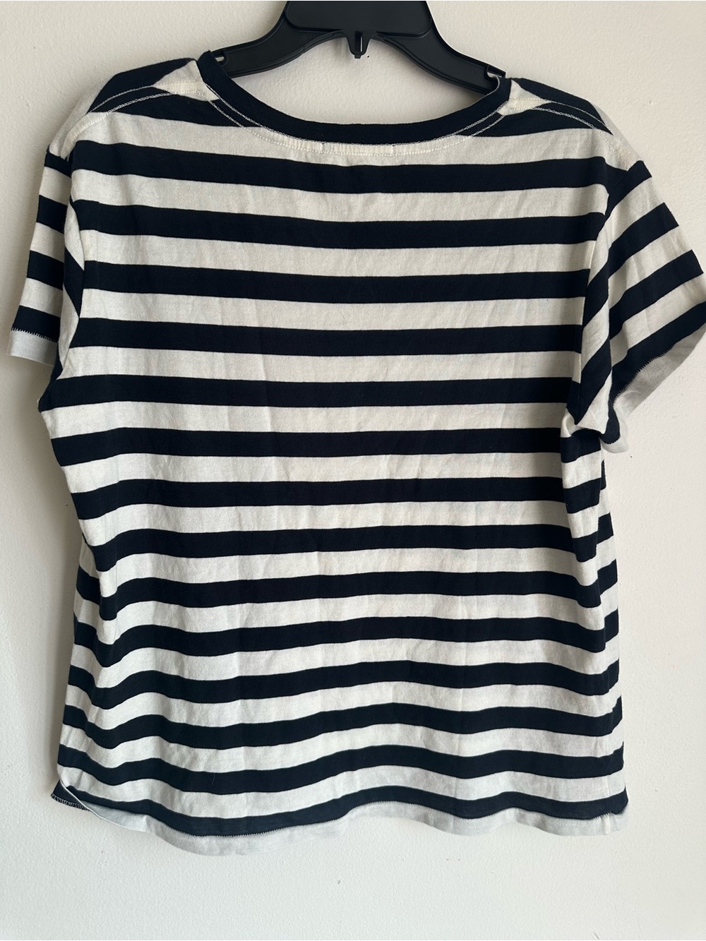 Nili Lotan Navy and White Striped Crewneck Tee - Picture 3 of 4